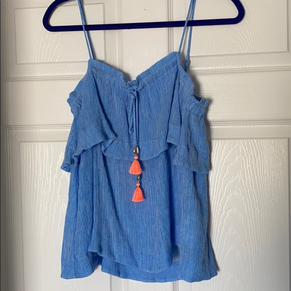 Lilly Pulitzer Mays Top in Lapis-spaghetti straps
